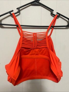 Athleta Women's High-Neck Bralette — Bright Coral Orange